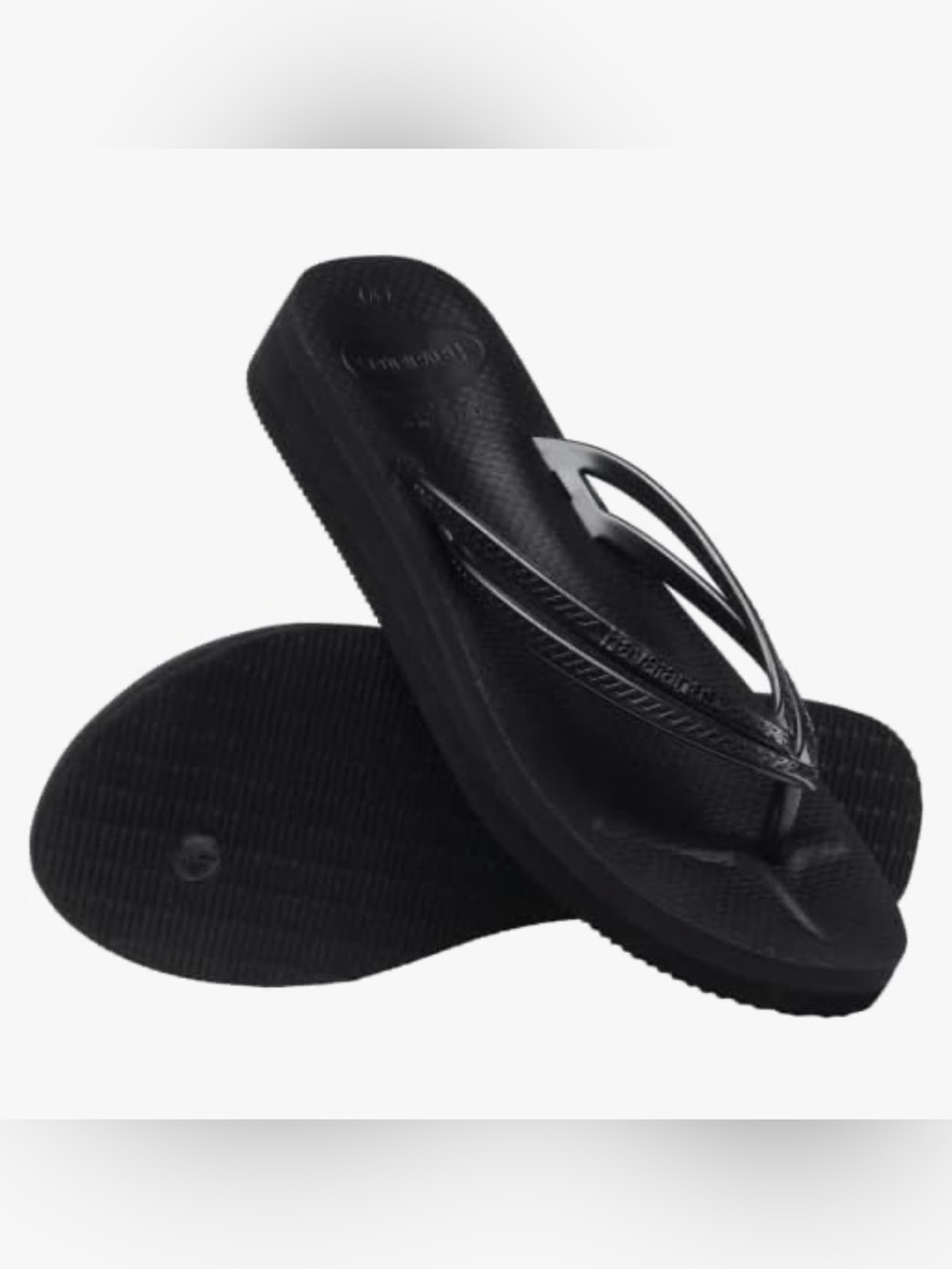 Havaianas Black Wedge Flip Flops